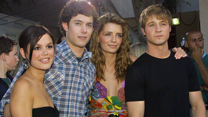The OC stars Rachel Bilson, Adam Brody, Mischa Barton, and Benjamin McKenzie arrive at The 2003 Teen Choice Awards held at Universal Amphitheater on August 2, 2003 in Universal City, California The OC stars Rachel Bilson, Adam Brody, Mischa Barton, and Benjamin McKenzie arrive at The 2003 Teen Choice Awards held at Universal Amphitheater on August 2, 2003 in Universal City, California