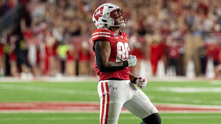 Wisconsin Badgers tight end Jacob Harris.