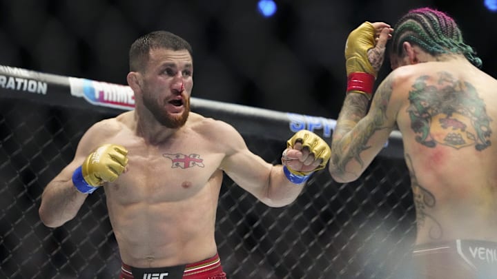 Dvalishvili just earned the bantamweight belt in September, but felt called to fight Nurmagomedov because of the personal jabs exchanged outside of the Octagon.