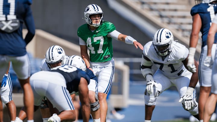 BYU quarterback Bear Bachmeier at BYU Fall Camp