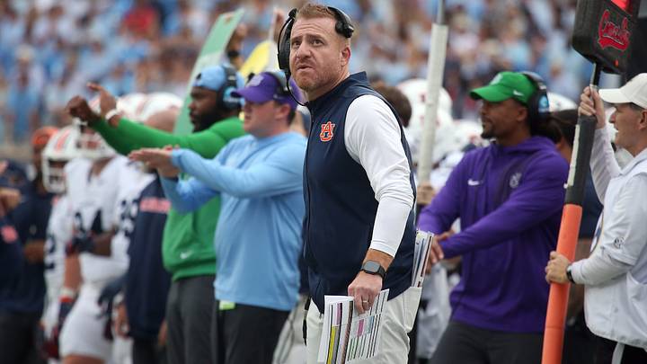 Oct 31, 2026; Oxford, Mississippi, USA; Auburn Tigers head coach Alex Golesh looks on during the first quarter against the Mississippi Rebels at Vaught-Hemingway Stadium. Mandatory Credit: Petre Thomas-Imagn Images Oct 31, 2026; Oxford, Mississippi, USA; Auburn Tigers head coach Alex Golesh looks on during the first quarter against the Mississippi Rebels at Vaught-Hemingway Stadium. Mandatory Credit: Petre Thomas-Imagn Images