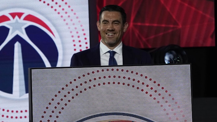 May 17, 2022; Chicago, IL, USA; Former OKC player Nick Collison waits to hear results during the