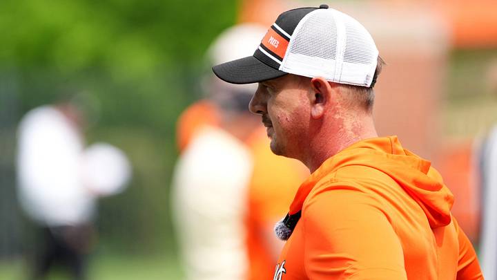 Oklahoma State head football coach Eric Morris. Oklahoma State head football coach Eric Morris.