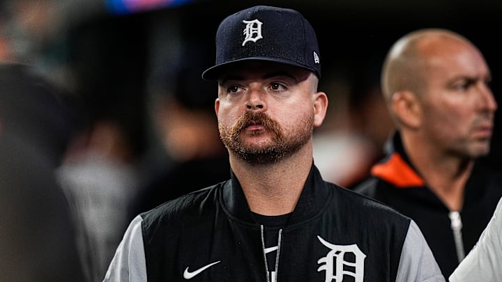 Detroit Tigers catcher Jake Rogers watches a play against Kansas City Royals from the dugout at Comerica Park in Detroit on Thursday, April 17, 2025. Detroit Tigers catcher Jake Rogers watches a play against Kansas City Royals from the dugout at Comerica Park in Detroit on Thursday, April 17, 2025.