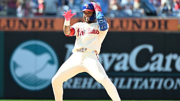 Philadelphia Phillies left fielder Edmundo Sosa. Philadelphia Phillies left fielder Edmundo Sosa.