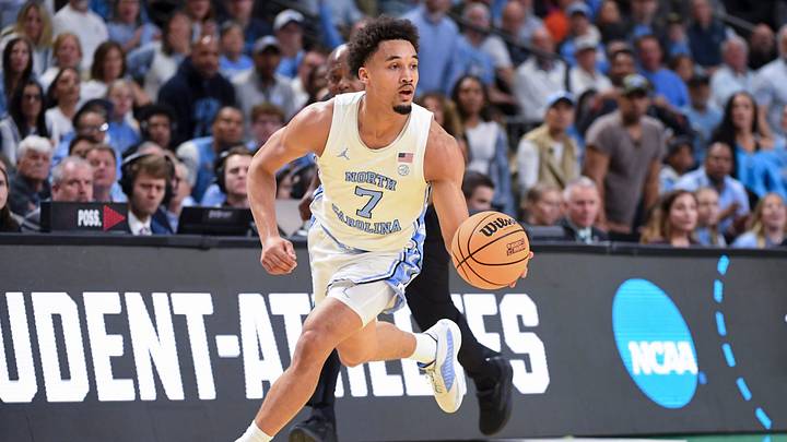 North Carolina Tar Heels guard Seth Trimble (7) drives to the basket Thursday, March 19, 2026, during the NCAA Men’s Basketball Tournament first round game against the VCU Rams at Bon Secours Wellness Arena in Greenville, South Carolina. North Carolina Tar Heels guard Seth Trimble (7) drives to the basket Thursday, March 19, 2026, during the NCAA Men’s Basketball Tournament first round game against the VCU Rams at Bon Secours Wellness Arena in Greenville, South Carolina.