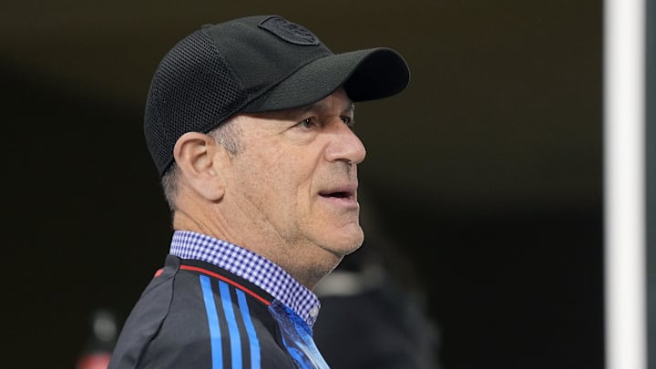 Feb 22, 2025; San Jose, California, USA; San Jose Earthquakes owner John Fisher before the game against Real Salt Lake at PayPal Park. Mandatory Credit: Darren Yamashita-Imagn Images