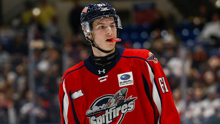Windsor Spitfires winger and 2026 NHL draft prospect Ethan Belchetz