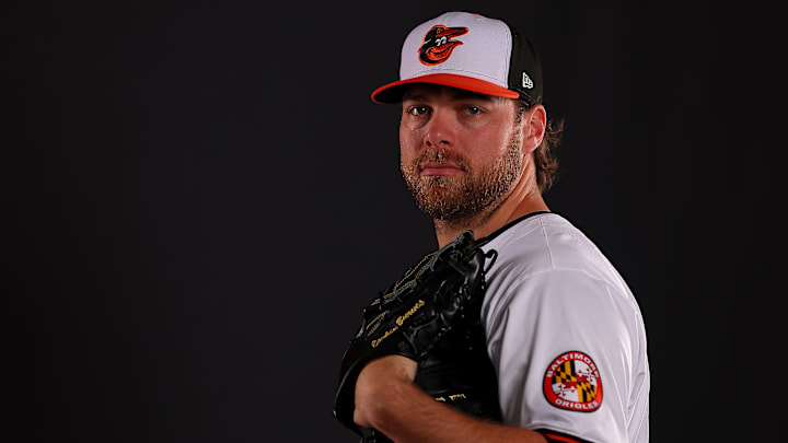 Baltimore Orioles Photo Day: Orioles pitcher Corbin Burnes poses for a photo