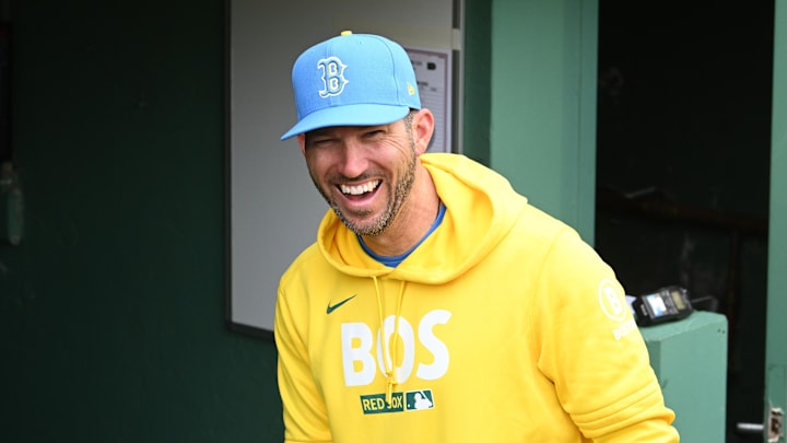 May 2, 2026; Boston, Massachusetts, USA; Boston Red Sox interim manager Chad Tracy (17) stands in the dugout before a game against the Houston Astros at Fenway Park. Mandatory Credit: Eric Canha-Imagn Images May 2, 2026; Boston, Massachusetts, USA; Boston Red Sox interim manager Chad Tracy (17) stands in the dugout before a game against the Houston Astros at Fenway Park. Mandatory Credit: Eric Canha-Imagn Images