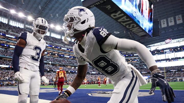 Dallas Cowboys wide receiver Ceedee Lamb celebrates after scoring a touchdown against the Washington Commanders Dallas Cowboys wide receiver Ceedee Lamb celebrates after scoring a touchdown against the Washington Commanders