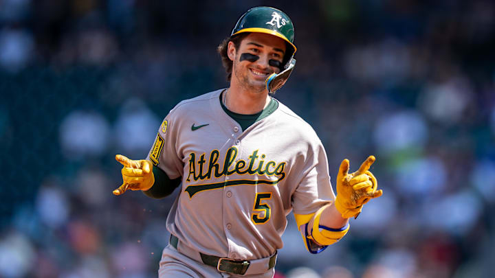 Aug 24, 2025; Seattle, Washington, USA; Athletics shortstop Jacob Wilson (5) rounds the bases after hitting a solo home run during the second inning against the Seattle Mariners at T-Mobile Park. Mandatory Credit: Stephen Brashear-Imagn Images Aug 24, 2025; Seattle, Washington, USA; Athletics shortstop Jacob Wilson (5) rounds the bases after hitting a solo home run during the second inning against the Seattle Mariners at T-Mobile Park. Mandatory Credit: Stephen Brashear-Imagn Images