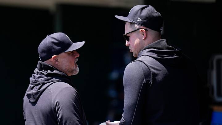 Detroit Tigers pitcher Tarik Skubal, right, talks to assistant pitching coach Robin Lund. Detroit Tigers pitcher Tarik Skubal, right, talks to assistant pitching coach Robin Lund.