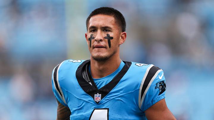 Carolina Panthers wide receiver Tetairoa McMillan (4) looks on