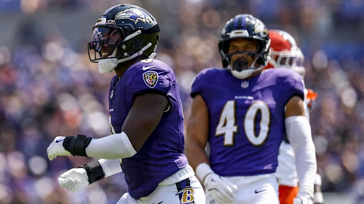 Sep 14, 2025; Baltimore, Maryland, USA; Baltimore Ravens linebacker Roquan Smith (0) celebrates after a play during the first quarter at M&T Bank Stadium. Mandatory Credit: Peter Casey-Imagn Images Sep 14, 2025; Baltimore, Maryland, USA; Baltimore Ravens linebacker Roquan Smith (0) celebrates after a play during the first quarter at M&T Bank Stadium. Mandatory Credit: Peter Casey-Imagn Images