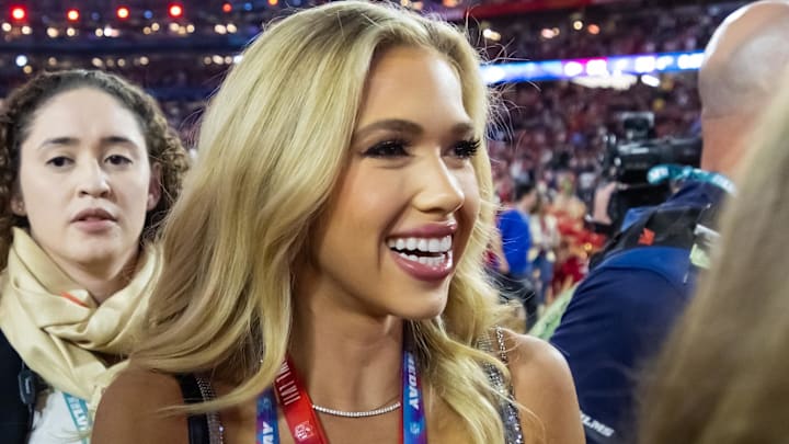 Kansas City Chiefs ownership family member Gracie Hunt against the Philadelphia Eagles during Super Bowl LVII at State Farm Stadium.