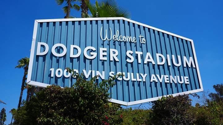 Jun 19, 2026; Los Angeles, California, USA; A sign at the entrance to Dodger Stadium. Mandatory Credit: Kirby Lee-Imagn Images Jun 19, 2026; Los Angeles, California, USA; A sign at the entrance to Dodger Stadium. Mandatory Credit: Kirby Lee-Imagn Images