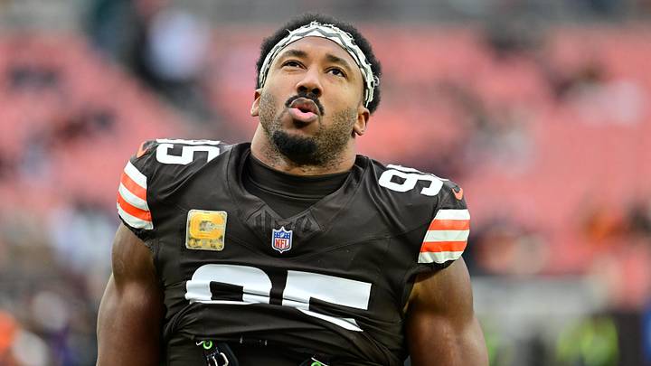 Former Cleveland Browns defensive end Myles Garrett (95) 