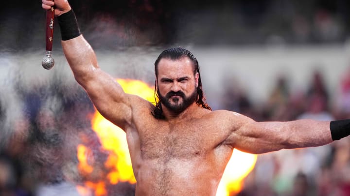 Apr 2, 2023; Inglewood, CA, USA; Drew McIntyre during Wrestlemania Night 2 at SoFi Stadium.