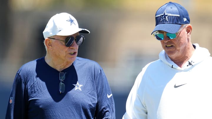 Dallas Cowboys owner Jerry Jones and executive vice president Stephen Jones 