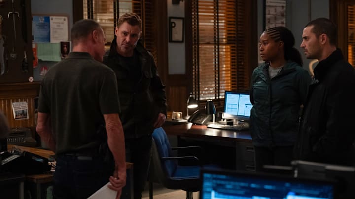 CHICAGO P.D. -- "Water and Honey" Episode 12005 -- Pictured: (l-r) Patrick John Flueger as Officer Adam Ruzek, Toya Turner as Kiana Cook, Benjamin Levy Aguilar as Dante Torres