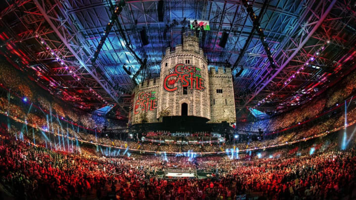 A look from the crowd at a WWE Clash at the Castle PLE event. A look from the crowd at a WWE Clash at the Castle PLE event.