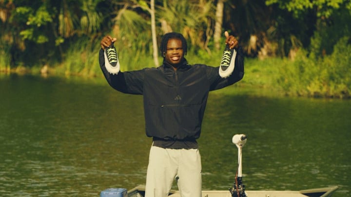 Travis Hunter debuted the adidas Anthony Edwards 1 football cleats.