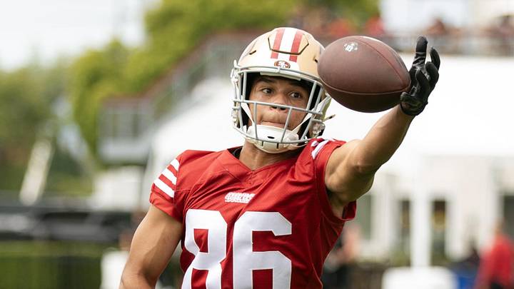 San Francisco 49ers wide receiver Junior Bergen (86)