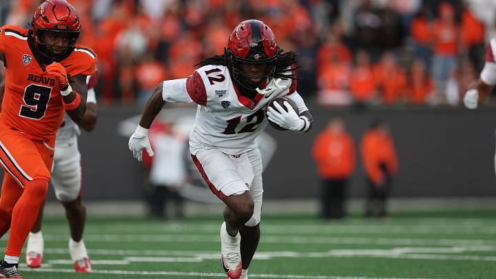 San Diego State Aztecs wide receiver Jaylon Hawkins (12). San Diego State Aztecs wide receiver Jaylon Hawkins (12).