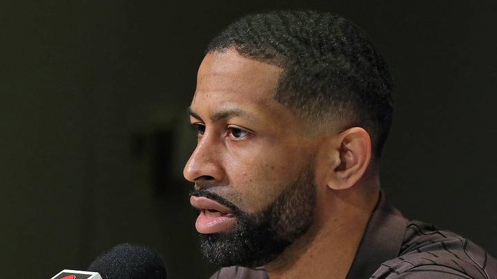 Cleveland Browns general manager Andrew Berry responds to questions.