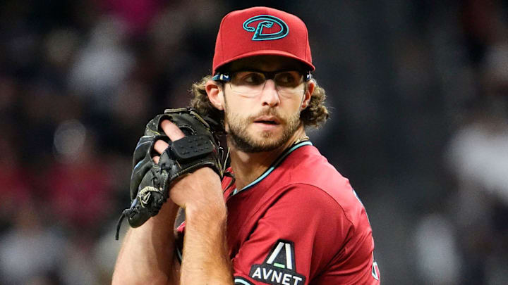 Arizona Diamondbacks starting pitcher Zac Gallen throws to the Pittsburgh Pirates in the second inning at Chase Field in Phoenix, on May 28, 2025