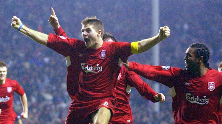 Liverpool's Steven Gerard celebrates 