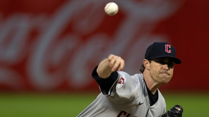 Mar 28, 2024; Oakland, California, USA; Cleveland Guardians starting pitcher Shane Bieber (57)