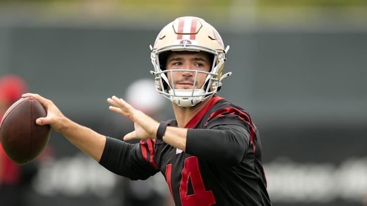 San Francisco 49ers quarterback Tanner Mordecai (14)