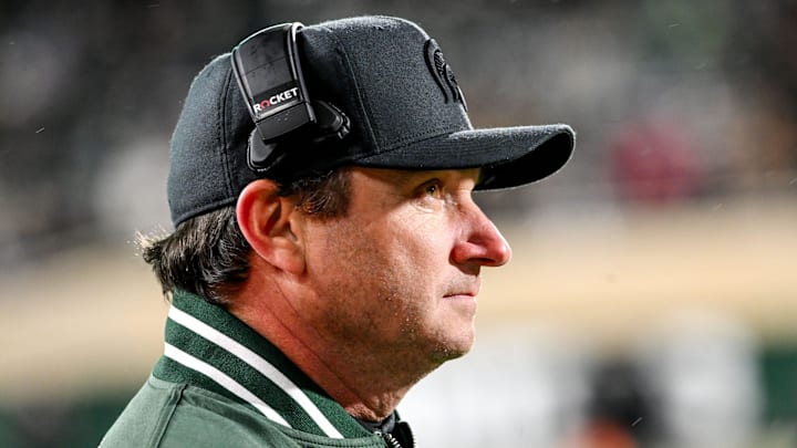 Michigan State's head coach Jonathan Smith looks on during the third quarter in the game against Purdue on Friday, Nov. 22, 2024, at Spartan Stadium in East Lansing.