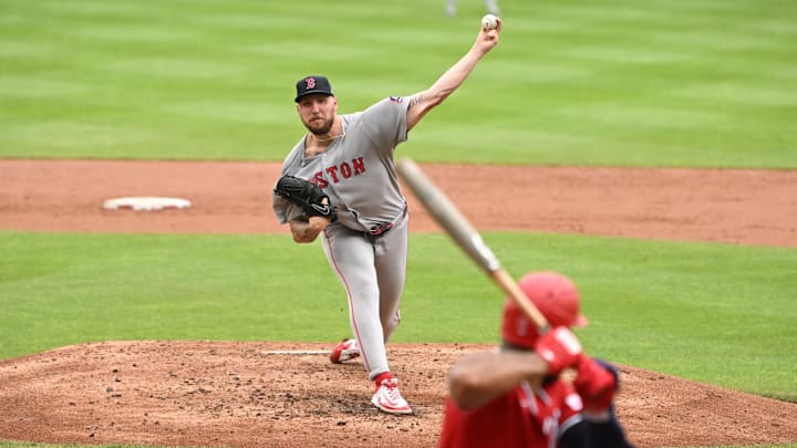 Jul 6, 2025; Washington, District of Columbia, USA; Boston Red Sox starting pitcher Garrett Crochet (35) throws a pitch against the Washington Nationals during the third inning at Nationals Park. Mandatory Credit: Rafael Suanes-Imagn Images Jul 6, 2025; Washington, District of Columbia, USA; Boston Red Sox starting pitcher Garrett Crochet (35) throws a pitch against the Washington Nationals during the third inning at Nationals Park. Mandatory Credit: Rafael Suanes-Imagn Images