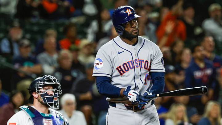 Yordan Alvarez and the Astros are underdogs in Seattle. Yordan Alvarez and the Astros are underdogs in Seattle.