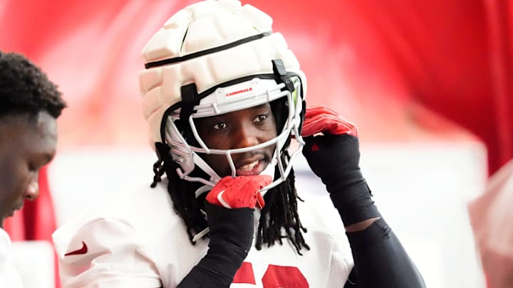 Arizona Cardinals defensive end Darius Robinson (56) during practice at Dignity Health Arizona Cardinals Training Center in Tempe, Ariz., on Wednesday, Aug. 21, 2024.