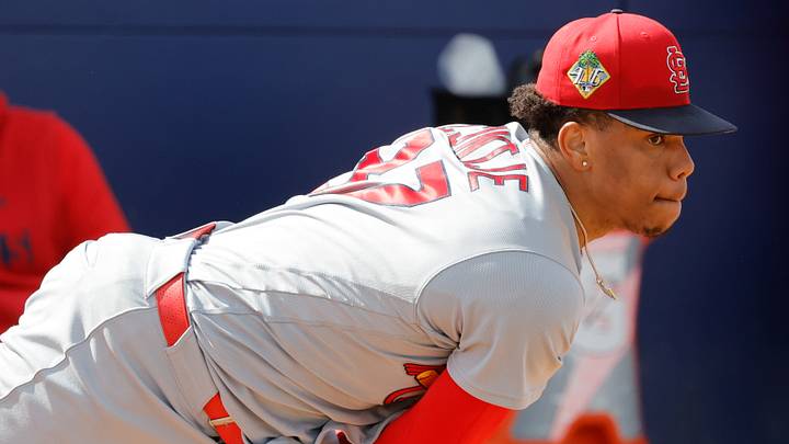 Feb 16, 2026; Jupiter, FL, USA; St. Louis Cardinals pitcher Jurrangelo Cijntje (87) throws a pitch during spring training workouts at Roger Dean Stadium. Mandatory Credit: Reinhold Matay-Imagn Images Feb 16, 2026; Jupiter, FL, USA; St. Louis Cardinals pitcher Jurrangelo Cijntje (87) throws a pitch during spring training workouts at Roger Dean Stadium. Mandatory Credit: Reinhold Matay-Imagn Images