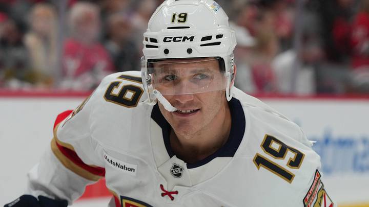 Florida Panthers' Matthew Tkachuk (19) warms up before a game against the Carolina Hurricanes at Lenovo Center. Mandatory Credit: James Guillory-Imagn Images Florida Panthers' Matthew Tkachuk (19) warms up before a game against the Carolina Hurricanes at Lenovo Center. Mandatory Credit: James Guillory-Imagn Images
