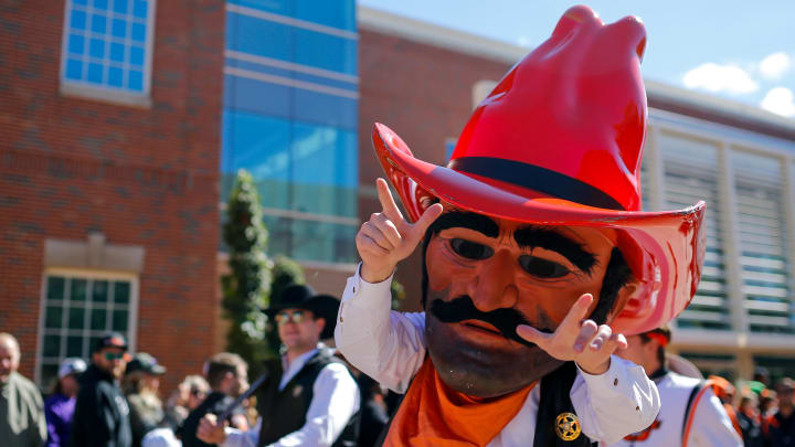 Oct 14, 2023; Stillwater, Oklahoma, USA; Oklahoma State Cowboys mascot Pistol Pete