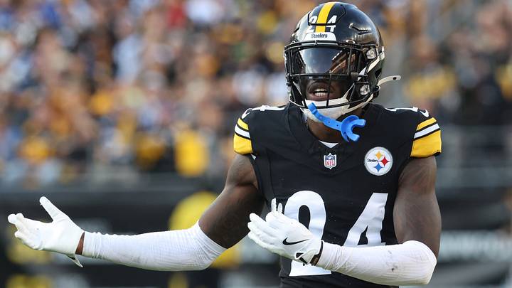 Pittsburgh Steelers cornerback Joey Porter Jr. (24) reacts on the field against the Indianapolis Colts during the fourth quarter at Acrisure Stadium. Mandatory Credit: Charles LeClaire-Imagn Images Pittsburgh Steelers cornerback Joey Porter Jr. (24) reacts on the field against the Indianapolis Colts during the fourth quarter at Acrisure Stadium. Mandatory Credit: Charles LeClaire-Imagn Images