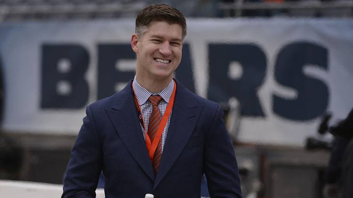 Jan 3, 2016; Chicago, IL, USA; Chicago Bears general manager Ryan Pace before the game against the Detroit Lions at Soldier Field. Jan 3, 2016; Chicago, IL, USA; Chicago Bears general manager Ryan Pace before the game against the Detroit Lions at Soldier Field.