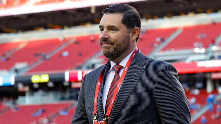 Dec 30, 2024; Santa Clara, California, USA; San Francisco 49ers chief executive officer Jed York during the game against the Detroit Lions at Levi's Stadium. Mandatory Credit: Sergio Estrada-Imagn Images Dec 30, 2024; Santa Clara, California, USA; San Francisco 49ers chief executive officer Jed York during the game against the Detroit Lions at Levi's Stadium. Mandatory Credit: Sergio Estrada-Imagn Images