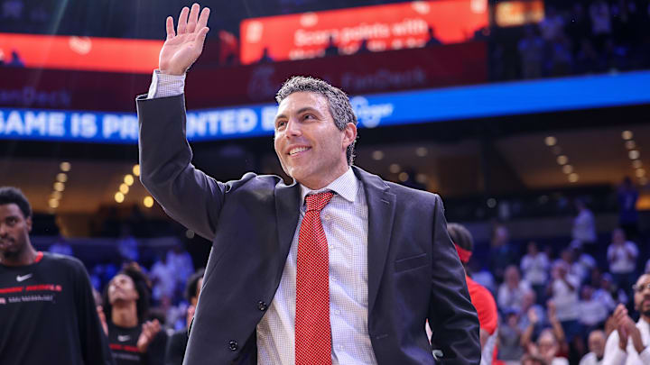 UNLV Rebels head coach Josh Pastner is recognized before the game against the Memphis Tigers at FedExForum. Mandatory Credit: Wesley Hale-Imagn Images UNLV Rebels head coach Josh Pastner is recognized before the game against the Memphis Tigers at FedExForum. Mandatory Credit: Wesley Hale-Imagn Images