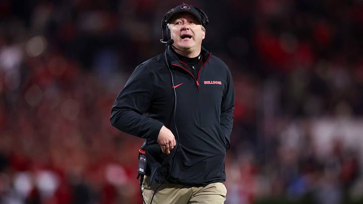 Nov 29, 2024; Athens, Georgia, USA; Georgia Bulldogs head coach Kirby Smart on the sideline against the Georgia Tech Yellow Jackets in the fourth quarter at Sanford Stadium. Mandatory Credit: Brett Davis-Imagn Images