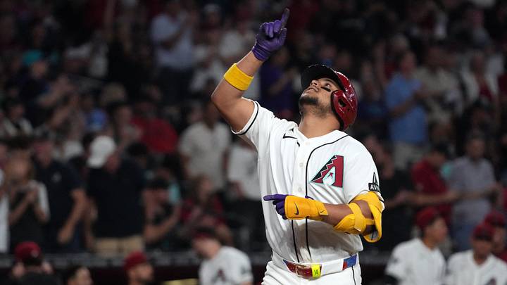 Sep 13, 2026; Phoenix, Arizona, USA; Arizona Diamondbacks catcher Gabriel Moreno (14) reacts after hitting a solo home run against the Texas Rangers in the fourth inning at Chase Field. Mandatory Credit: Rick Scuteri-Imagn Images Sep 13, 2026; Phoenix, Arizona, USA; Arizona Diamondbacks catcher Gabriel Moreno (14) reacts after hitting a solo home run against the Texas Rangers in the fourth inning at Chase Field. Mandatory Credit: Rick Scuteri-Imagn Images