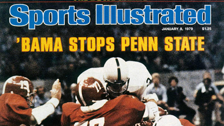 The 'Bama Stops Penn State cover of Sports Illustrated, from the goal-line stand in the Sugar Bowl, was published on Jan. 8, 1979.