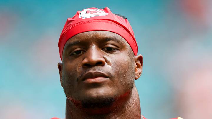 Kansas City Chiefs running back Kenneth Walker III looks on Kansas City Chiefs running back Kenneth Walker III looks on