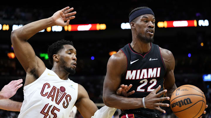 Donovan Mitchell, Cleveland Cavaliers and Jimmy Butler, Miami Heat